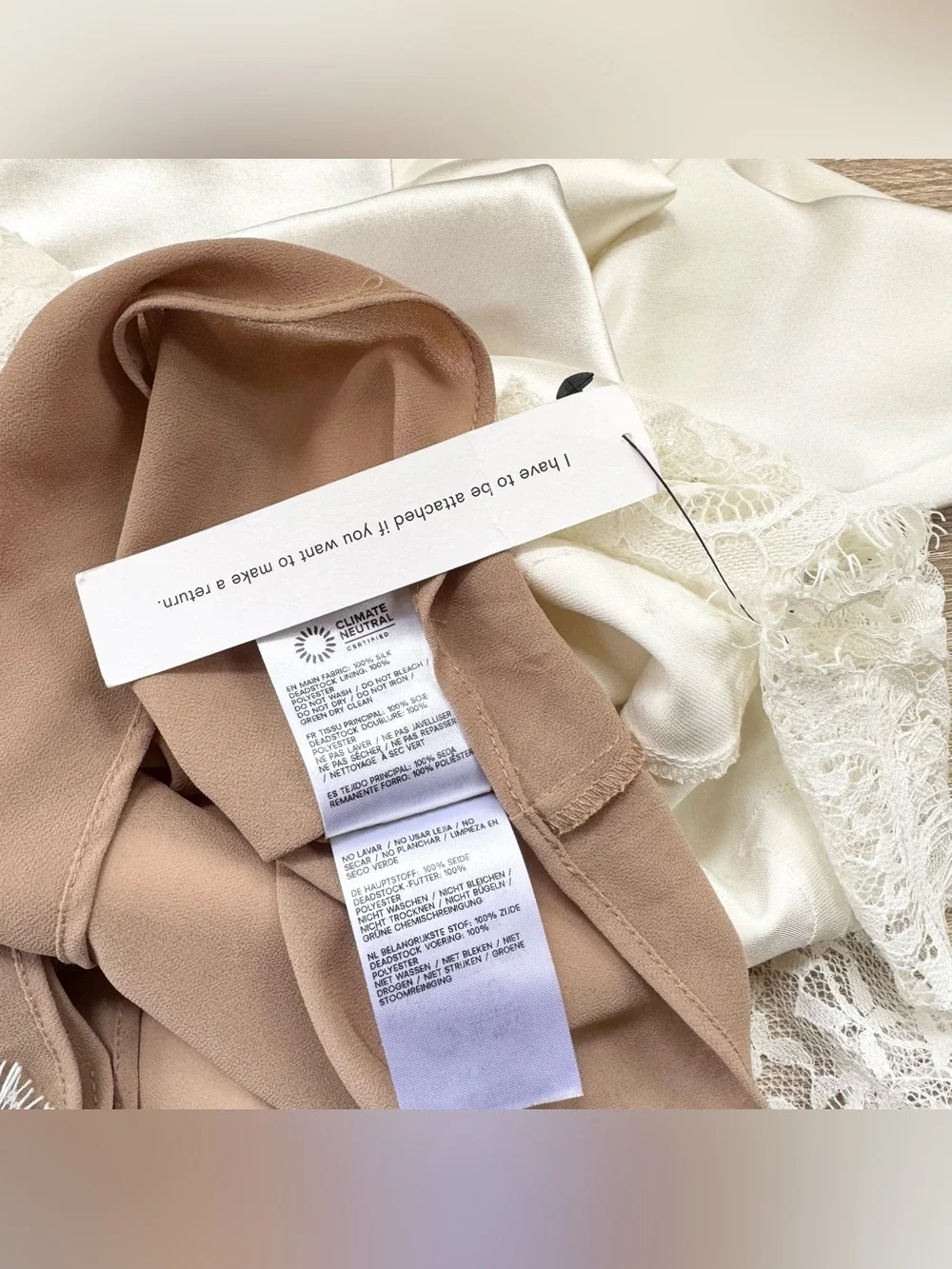 NWT Reformation Blanche Silk Long-Sleeve Mini Dress Ivory Bridal Small - Picture 10 of 16